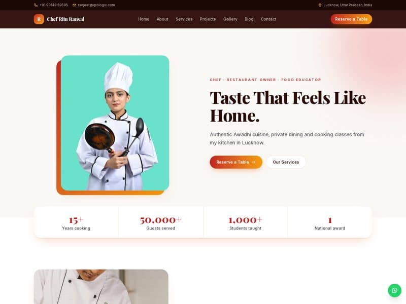 Chef / Home Baker website demo