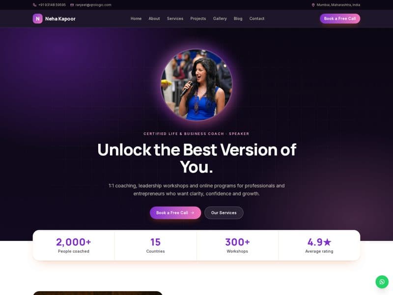 Life & Business Coach website demo