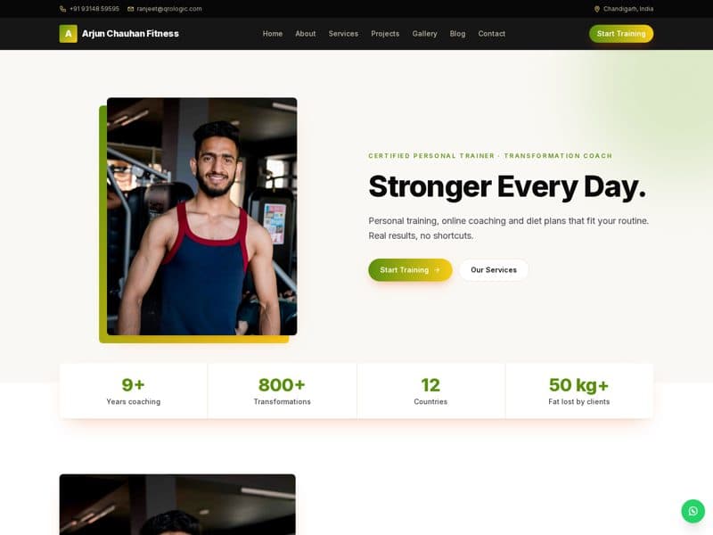Fitness Trainer website demo