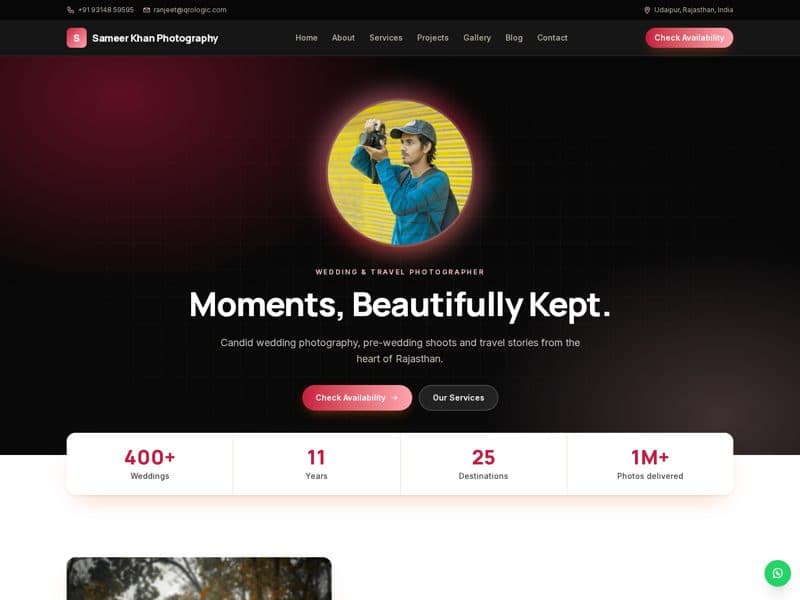 Photographer website demo